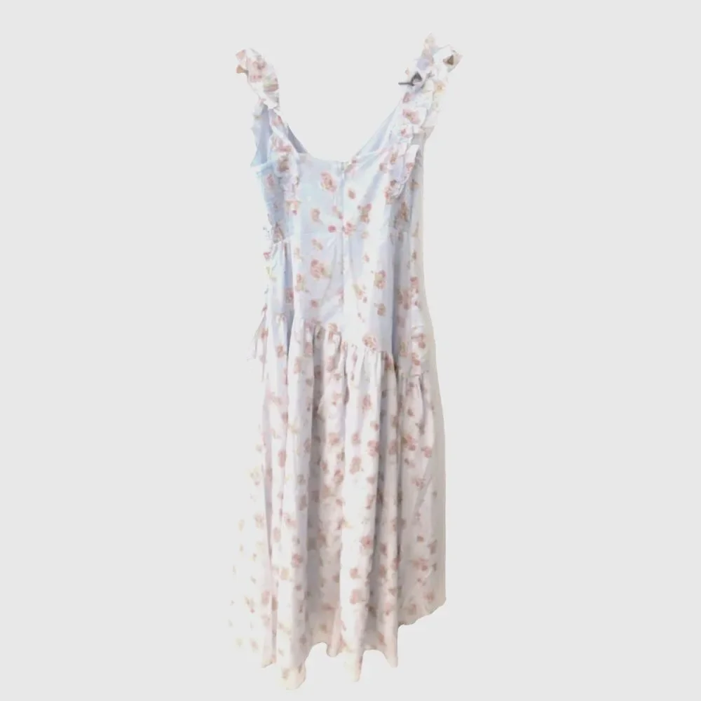 Abercrombie & Fitch Floral Asymmetric Ruffle Maxi Dress Size Small NWT Tiered